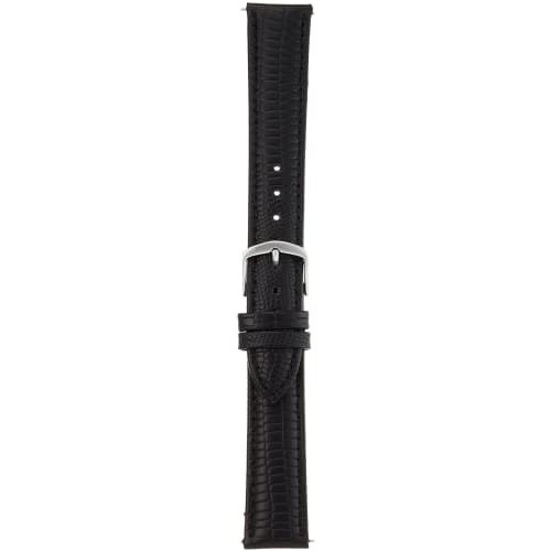 CREPHA Watch Strap, 18mm, Calfskin Leather, Water-Repellent, Antibacterial, and Odor-Resistant, with Buckle and Tool, Black, H27-18