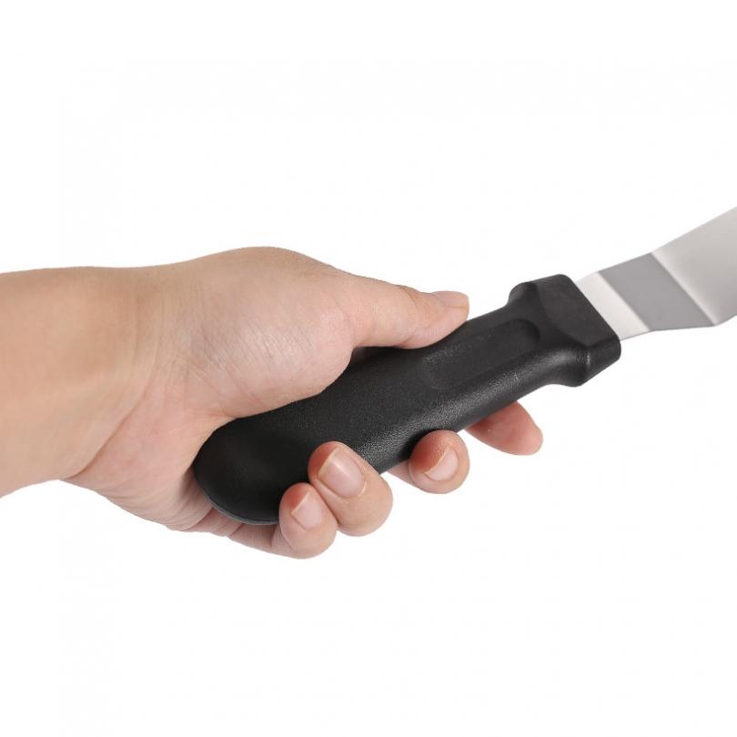 Stainless Steel 6 8 10 Inch Angled Offset Spatula Plastic Handle Thickened Curved Frosting Tool Professional Baker