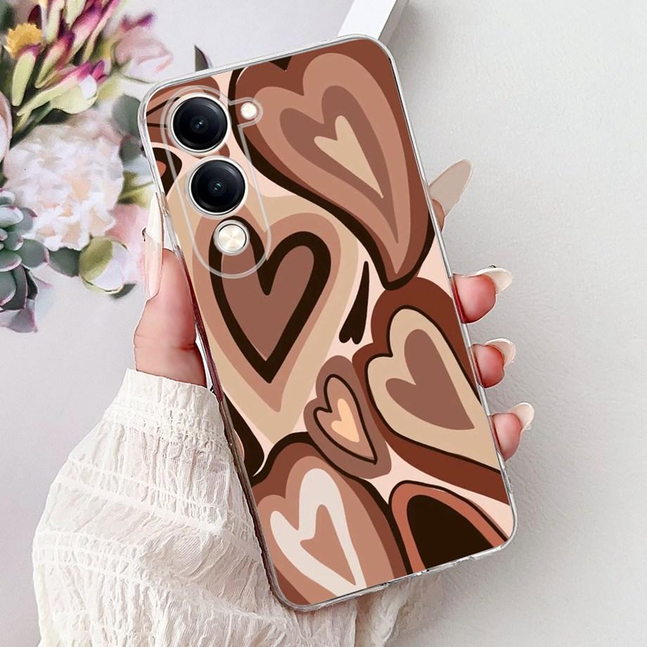 For Vivo Y29s Y29 4G 5G / Vivo Y04 4G Back Cover Girly Fashion Flower Butterfly Painting Case Soft TPU Clear Slim Silicone Funda