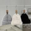 Korean White Plush Knitted Hat for Women In Autumn and Winter Fashionable Warm Imitation Fur Ear Protecting Hat