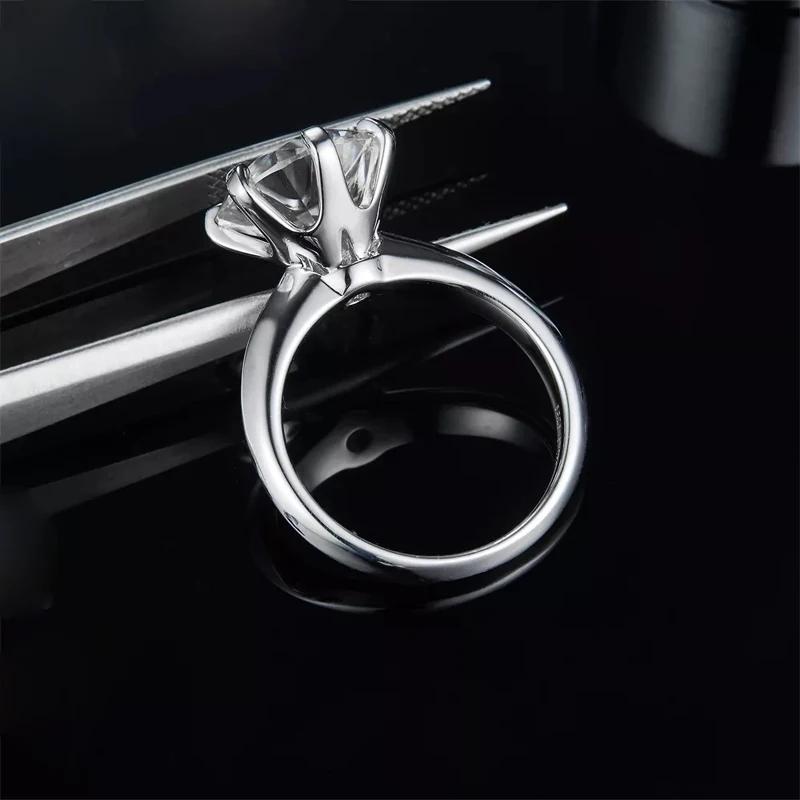 Sparking 5CT Moissanite Rings for Women Engagement Wedding Band 925 Sterling Silver Classic Romantic 6 Claws Ring Jewelry Gift