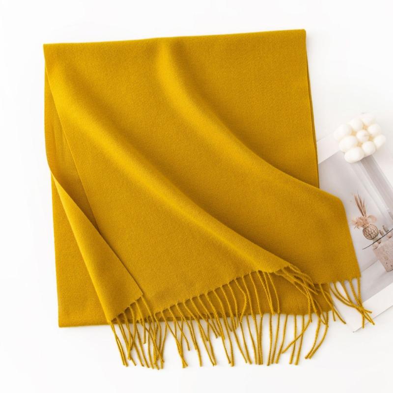 Women S Solid Color Faux Cashmere Scarf Warm Winter Neckwear For Daily Use