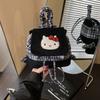 Hello Kitty Retro PU Doppel-Schulterrucksack für den täglichen Weg zur Arbeit und Reisen