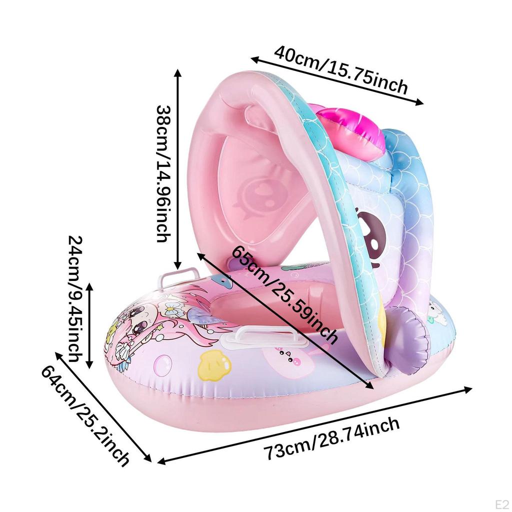 Inflatable Baby Pool Float with Sun Protection Canopy for Kids 03 Years Old