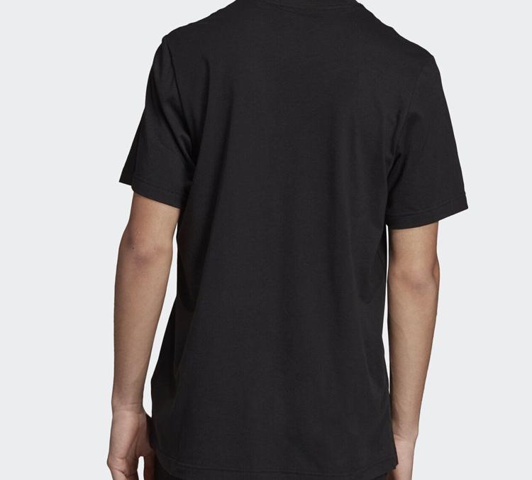 Adidas Originals Tongue Mark T Shirts Men's Black Crew Neck Moderate Straight Fit ED6965
