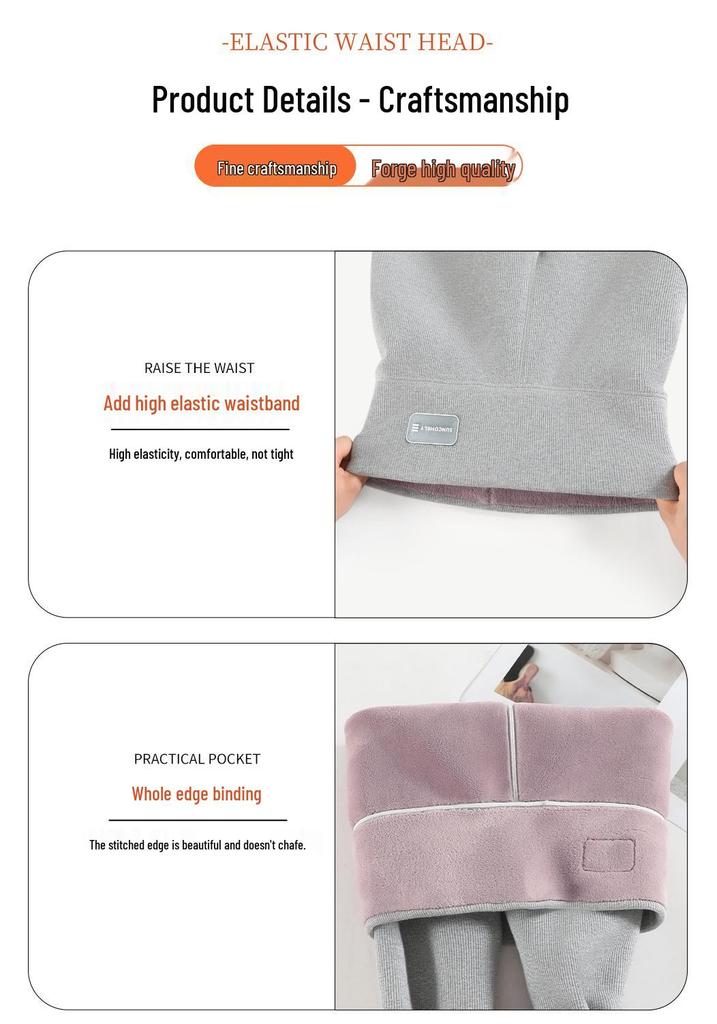 High Waist Extra-Thick Slimming Warm Pants for Mid-Aged & Elderly Mothers - Plus Velvet Cotton for Autumn/Winter