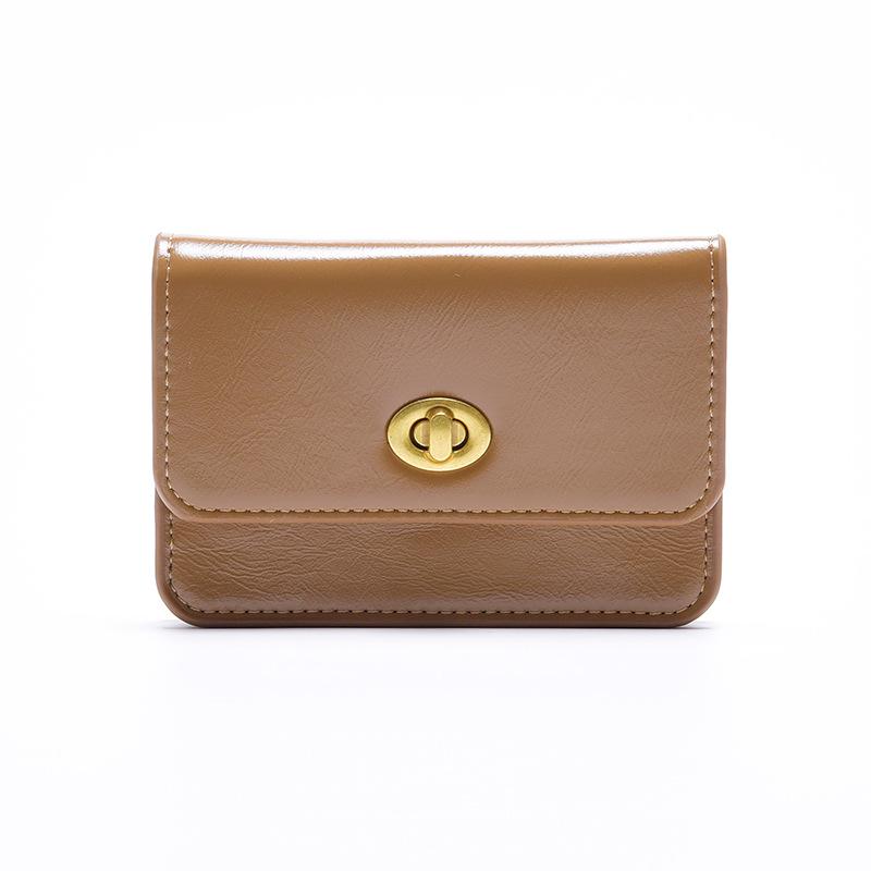 

Женский короткий кошелек в корейском стиле — простой мини-дизайн на несколько карт коричневый