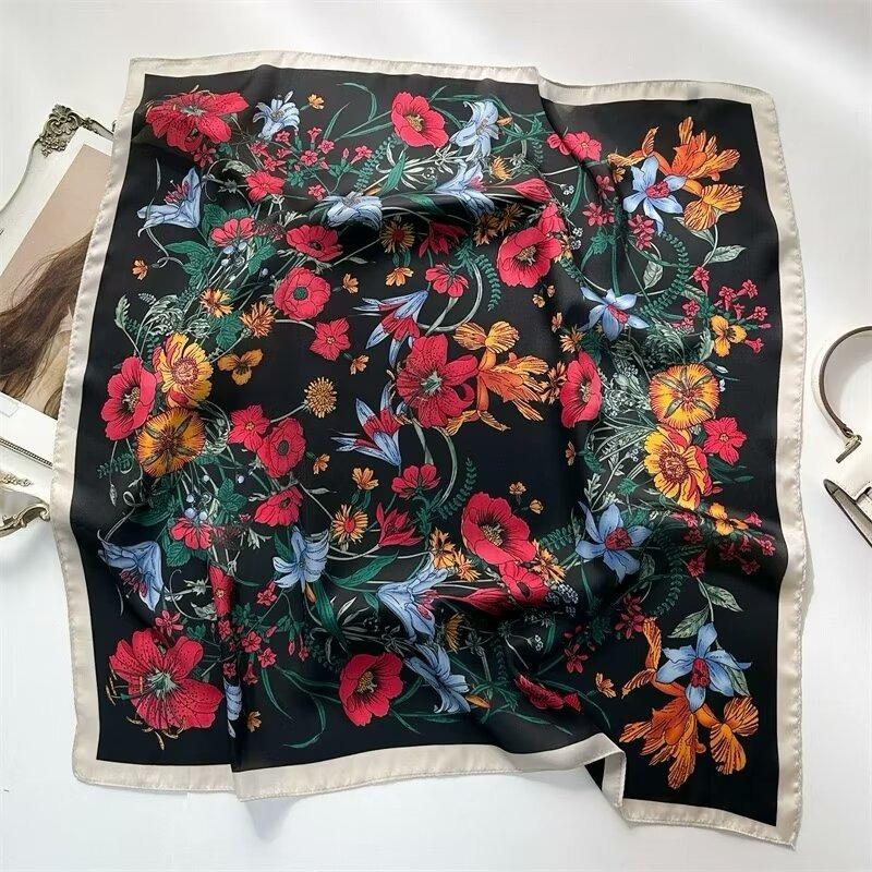 70 silk scarf square scarf high sense fashion versatile professional simulation silk small scarf versatile printed women's silk scarf