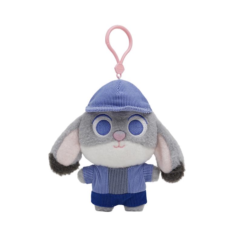 Authentic Zootopia 2 Judy & Nick Plush Keychain with Officer Clawhauser Ornament