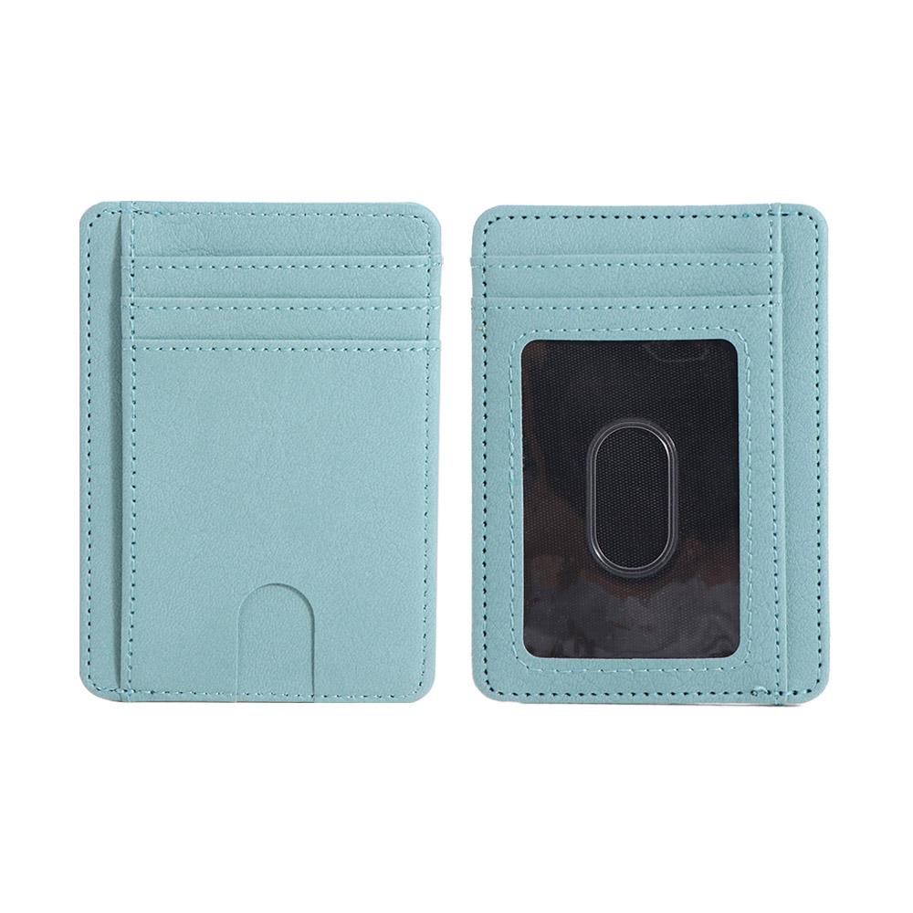 Anti Theft PU Coin Purse 8 Slots Simple Card Case Portable Leather Credit ID Card Holder Travel