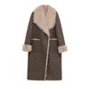 Womens Double-Sided Reversible Faux Fur Coat Winter Oversized Streetwear Long Trench Jacket