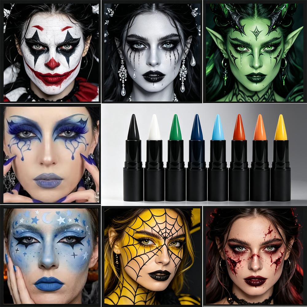 Matte Punk Black Lipstick Waterproof Long Lasting Lip Gloss Face Body Painting Gothic Dark Makeup Party Halloween Cosplay Makeup