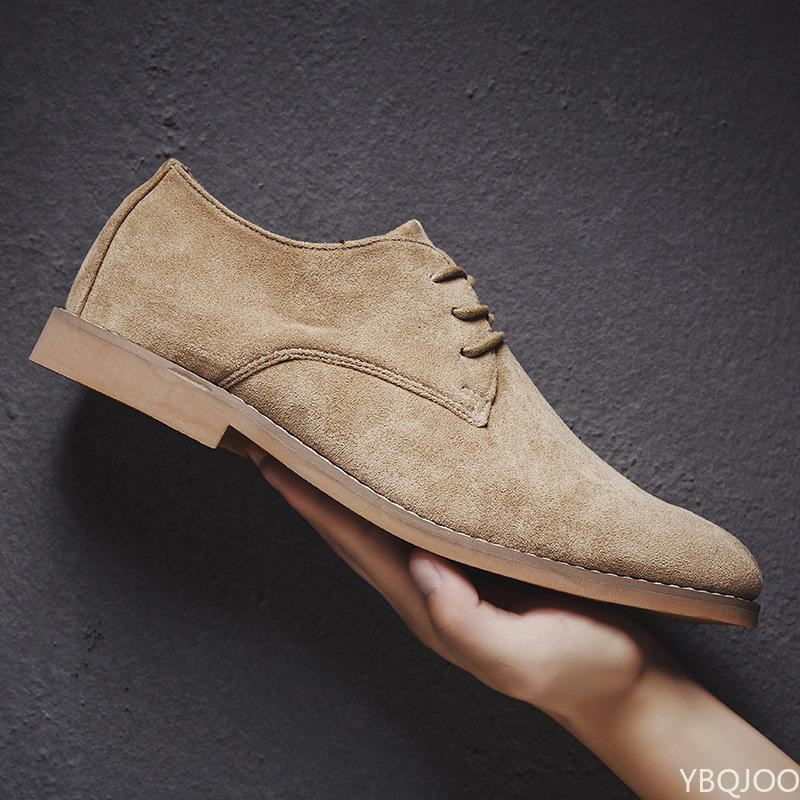 Herresko England Trend Fritidssko Herre Semsket skinn Oxford Wedding Leather Dress Sko Herre Flats Zapatillas Hombre Plus Størrelse 46