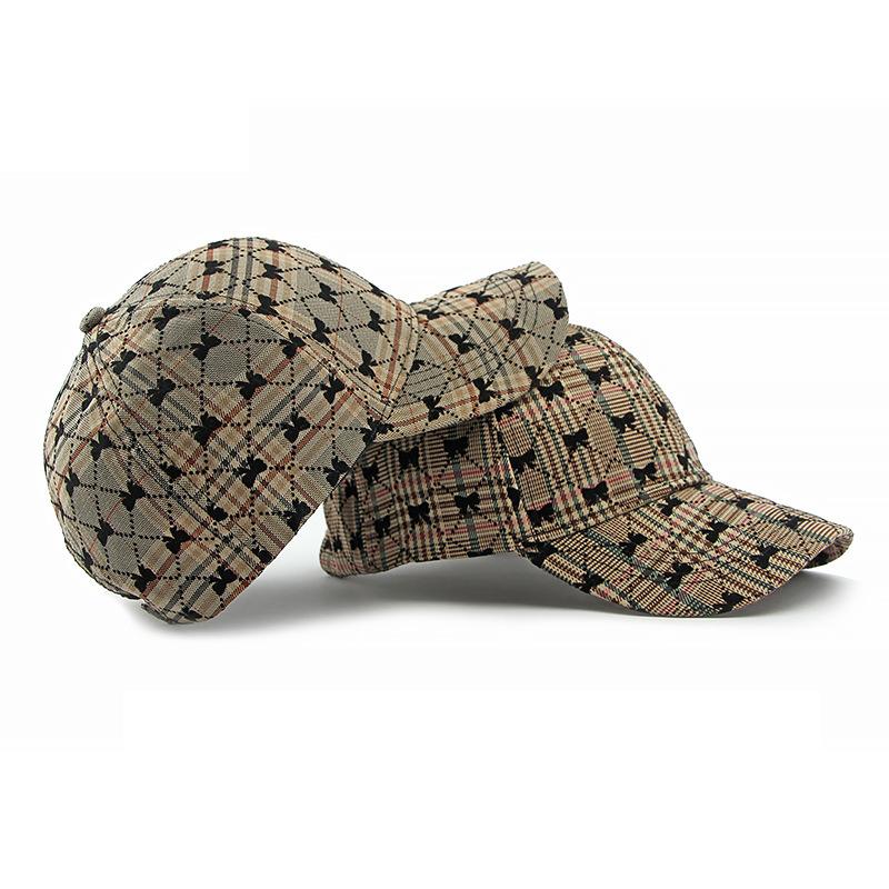 Spring Autumn Baseball Cap Women's Bow Print Cap Sunscreen Hat