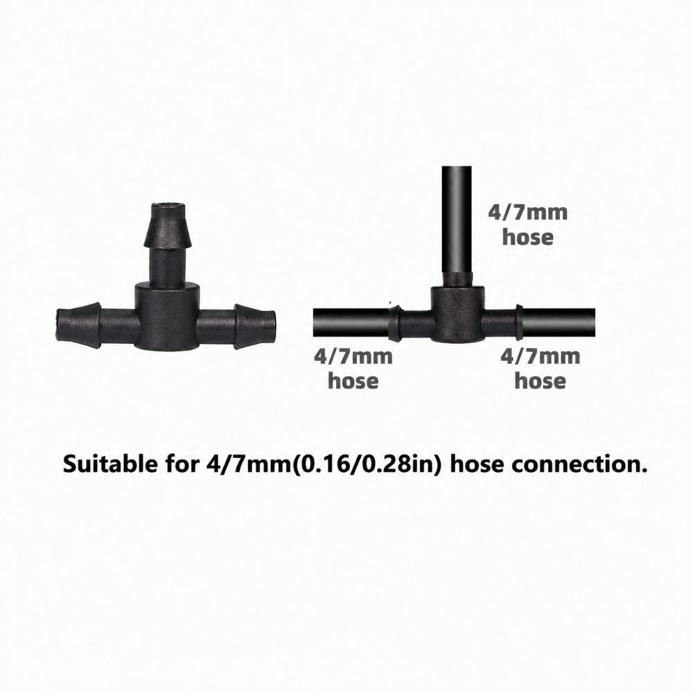 100PCS 3 Way Hose Connector Easy Fit Drip Irrigation Connector  Greenhouse Watering