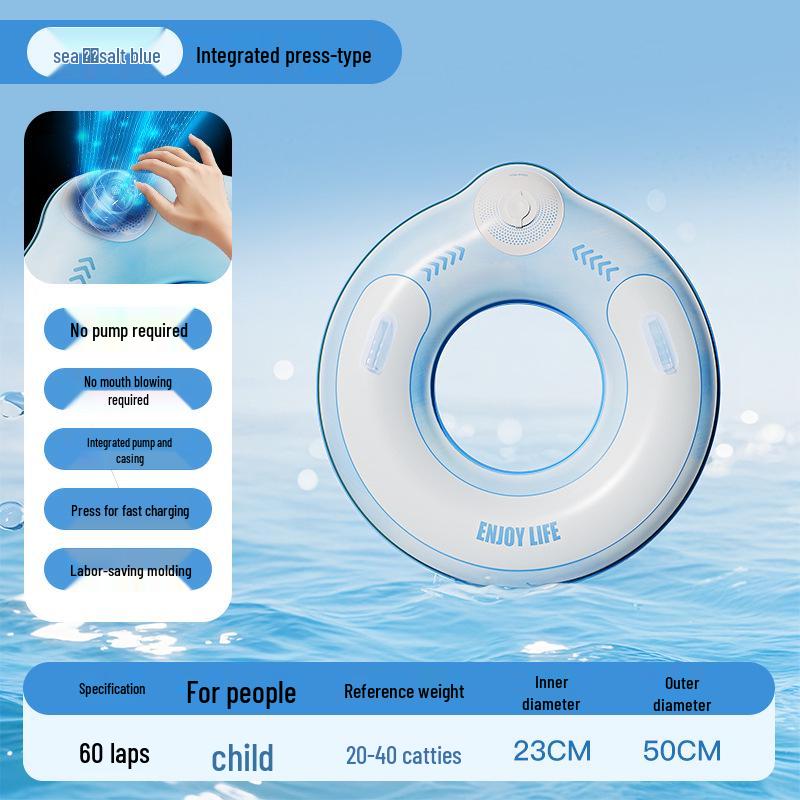 Thickened Portable Inflatable Swim Ring for Adults - Casual Water Sports