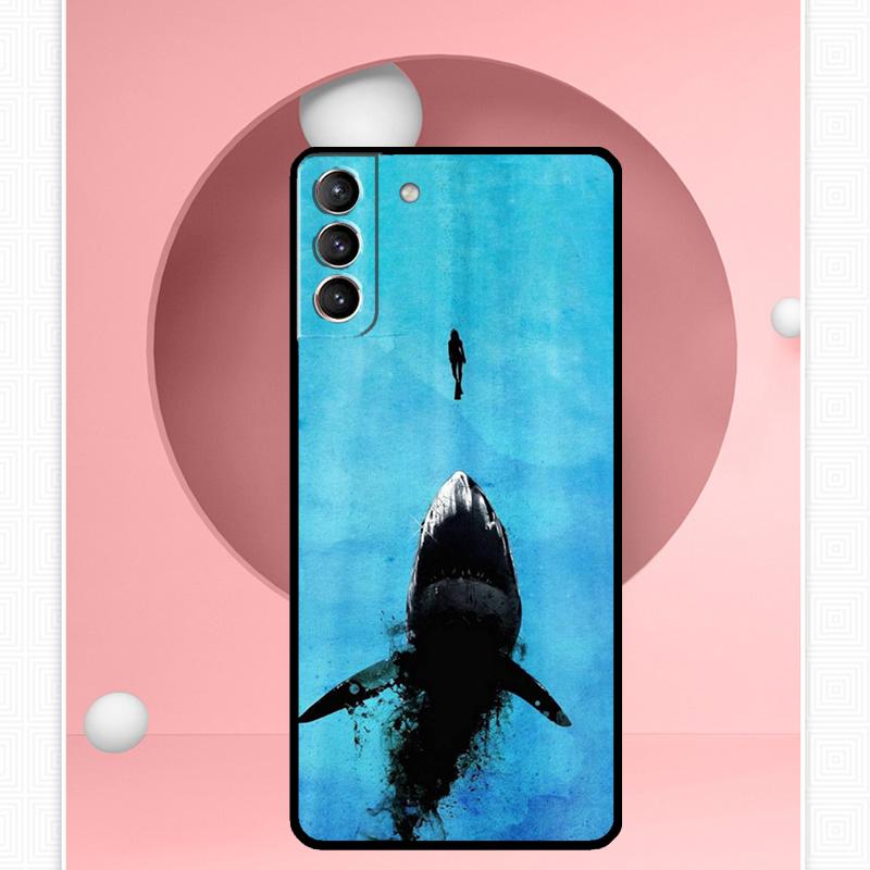 Shark Ocean Fish Case For Samsung Galaxy S25 Ultra S20 S21 S22 S23 S24 Ultra S9 S10 Plus S25 FE Cover Funda