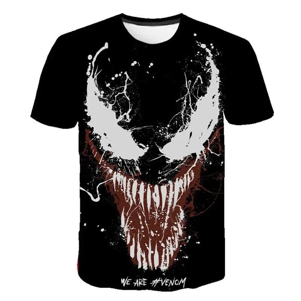 New 3D Venom Printed Men s T-shirt Casual Fashion Marvel T-shirt Oversized Sports Short Sleeve Street Fashion Kids Tops Clothing XL