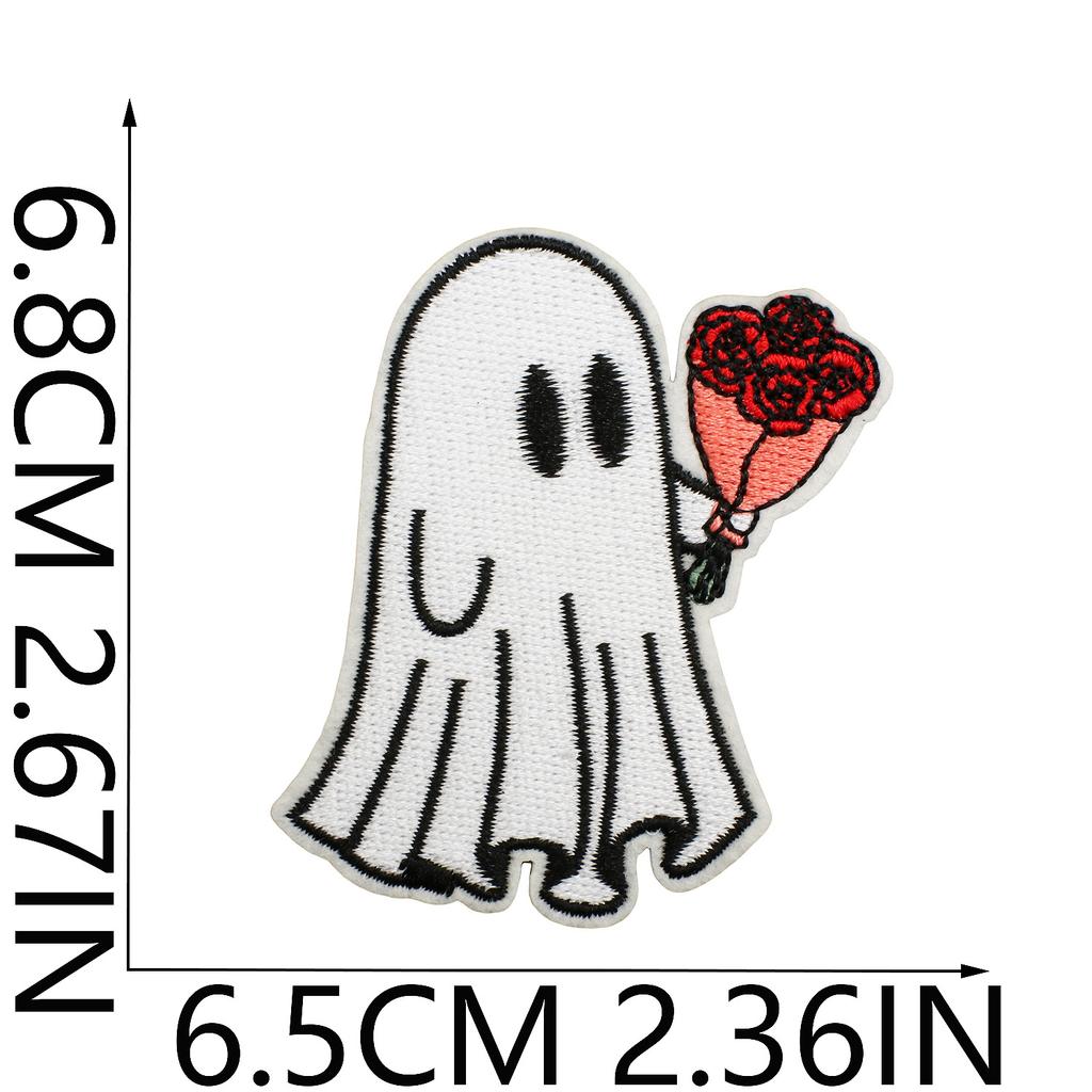 Halloween Cat Ghost Embroidery Cloth Sticker Holiday Decoration Flowers Witch Embroidery Chapter A Piao Bicycle Patch Sticker