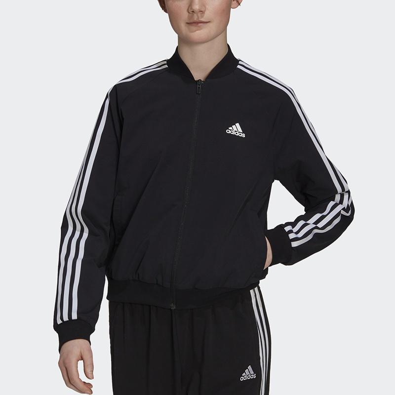 (WMNS) adidas Stripe Splicing Sports Training Long Sleeves Jacket Black Women's GS1352