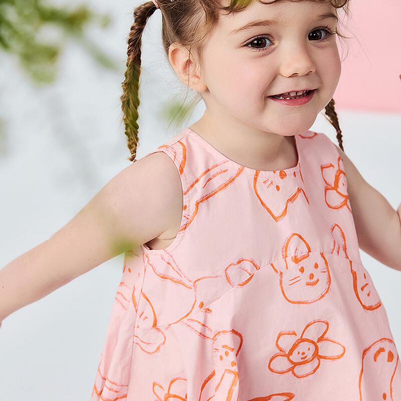Mini Balabala Girls' 100% Cotton Summer Dress
