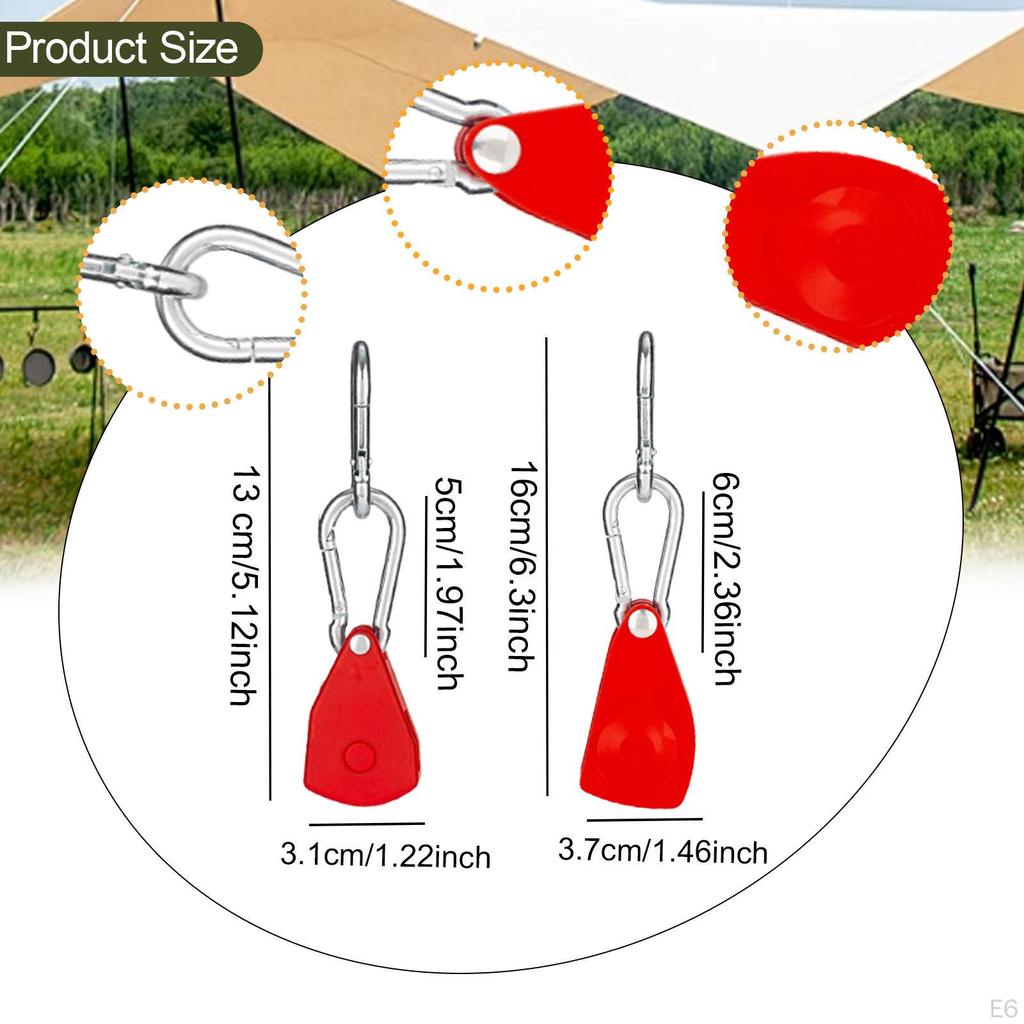 Alloy Ratchet Rope Tensioner with Carabiner, Tensioning Tool for Tent, Outdoor Umbrella