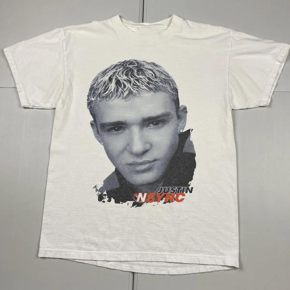 NSYNC Justin Timberlake Short Sleeve White all Size Gift Cotton T-Shirt Unisex T-Shirt XXL