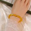 Natural Yellow Agate Bracelet: Fu Character Beaded, Versatile Chicken Fat Yellow Design for Women, Best Friend Gift, Simple High-Grade Small Ornament.