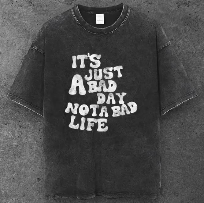 Unisex Inspiration Bad Day Slogan Oversized T Shirt Black Y2K Streetwear S-2XL S разноцветный