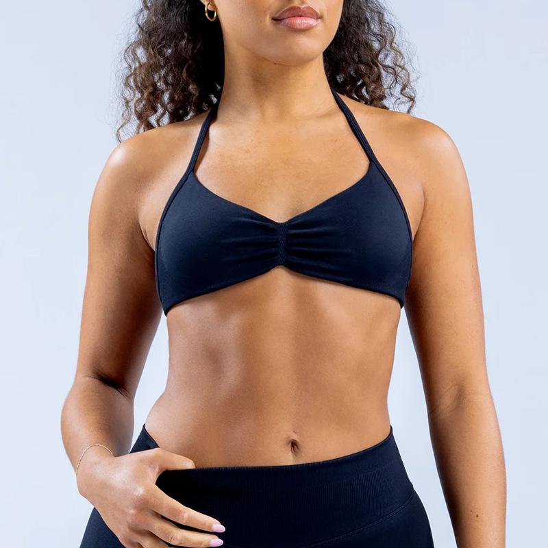 Reggiseno Sportivo Senza Ferretto in Nylon Opaco Altamente Elastico ad Asciugatura Rapida per Corsa, Fitness e Yoga