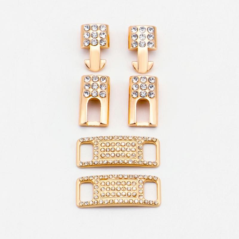 1 pár Elastické tkaničky bez zavazování Bling Diamantové křížové zámky Ozdoby na tkaničky Spony na tenisky pro AF1 Kovové tkaničky pro ženy muže