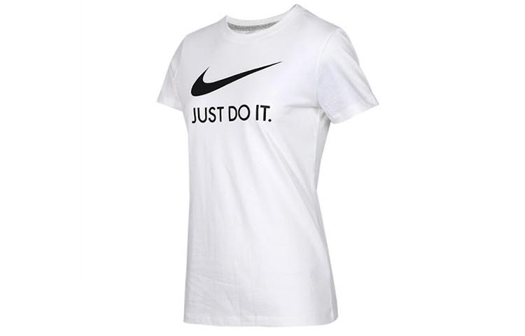 

Nike T Shirts Women s White Crew Neck Moderate Straight Fit CU1252-100 S
