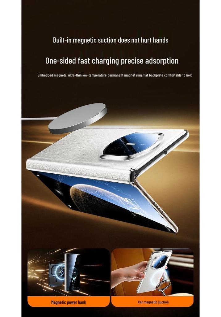 Huawei Mate X7 Leather Case: Full Coverage, Drop Protection, Magnetic Folding, Solid Color