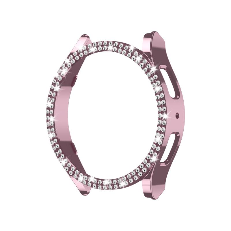 Diamond Watch Cover for Samsung Galaxy Watch 6 40mm 44mm PC Case Not Screen Protector Double Bling Case Protective Bumper Shell