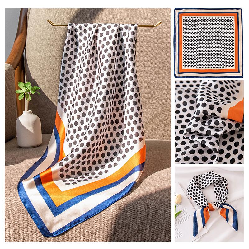 70cm Small Square Scarf Silk High-end Feeling Retro Chinese Style Printed Women's New Stylish Mother Thin