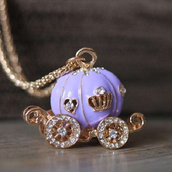 Colorful Unisex Key Chain Pumpkin Carriage Car Key Crystal Pendant For Every Occasion