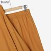 ZANZEA Completo da Donna Casual a Due Pezzi con Blusa a Manica Lunga Irregolare e Pantaloni Lunghi