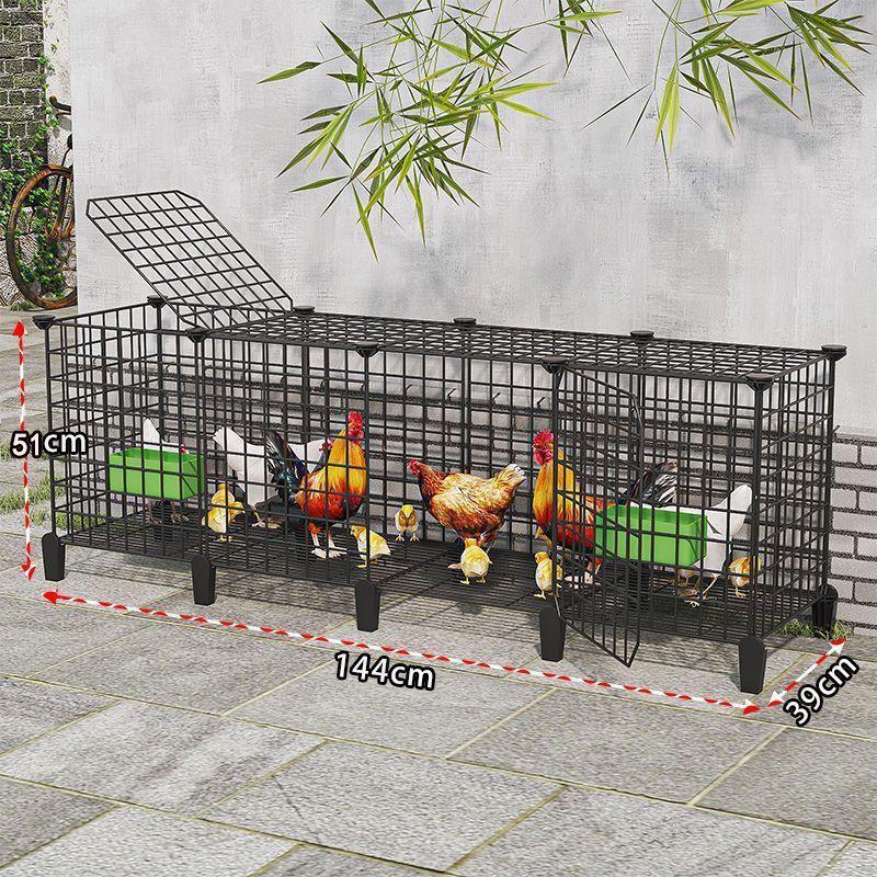 Large Iron Chicken Coop & Rabbit Cage for 20 Birds, 3-Layer, Indoor/Outdoor with Automatic Waste Cleaning
