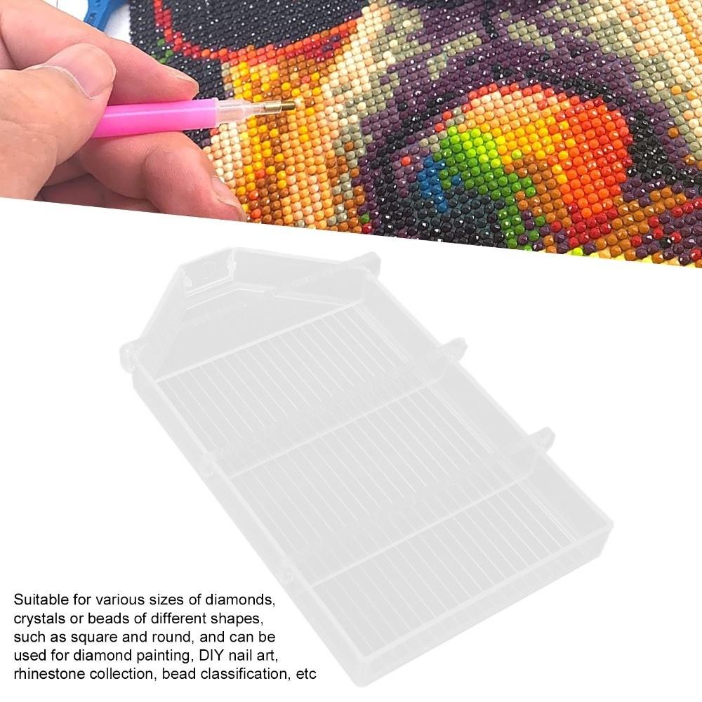 Plastic Diamond Painting Tray With Brush Bead Organizer Plate Nail Care Services