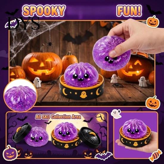 Mini Steamer Pretend Play Set Ghost Dumpling Stress Ball with Steamer, Maltose Slow Rising Squeeze Toy, Interactive Food Shape Toys Halloween