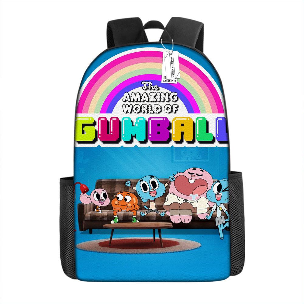 Zaino Scolastico per Bambini Gum Fun World Set 3 Pezzi Leggero Cartone Animato Carino Grande Capacità