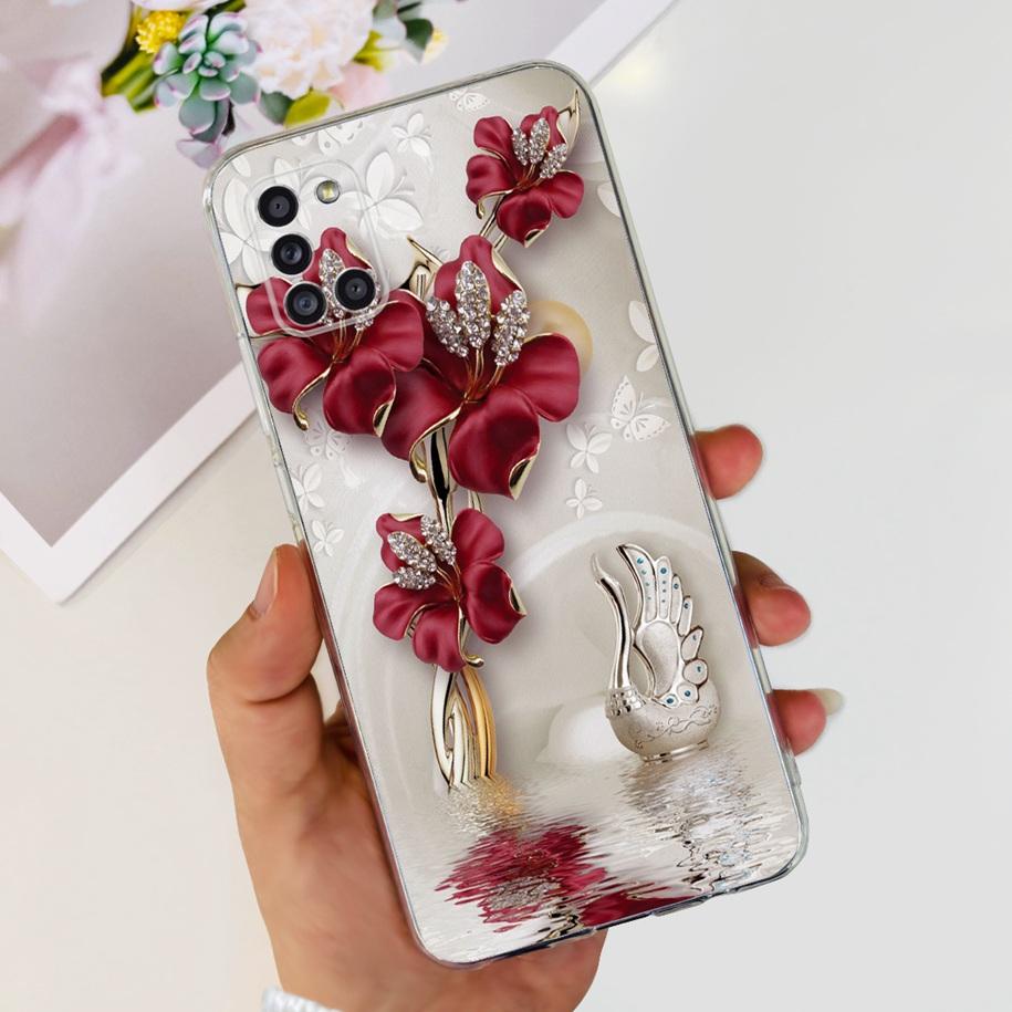 For Samsung A51 Case SM-A515F Flower Cover Fashion Silicone Soft Bumper Clear Funda For Samsung A31 A71 SM-A315F A 51 Phone Case
