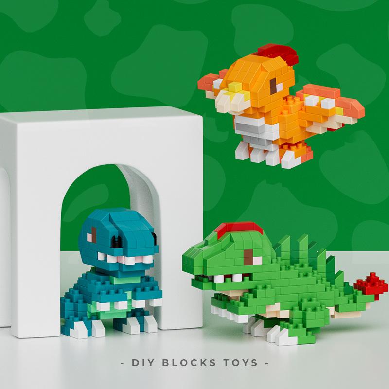 Diamond micro particle dinosaur building block Tyranosaurus rex Serpentosaurus Stegosaurus Pterodactylosaurus Triceratops