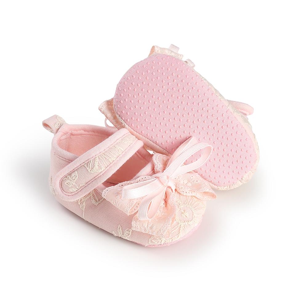 Infant Baby Bow Shoes Flat Non-slip First Walking Shoes Princess Shoes