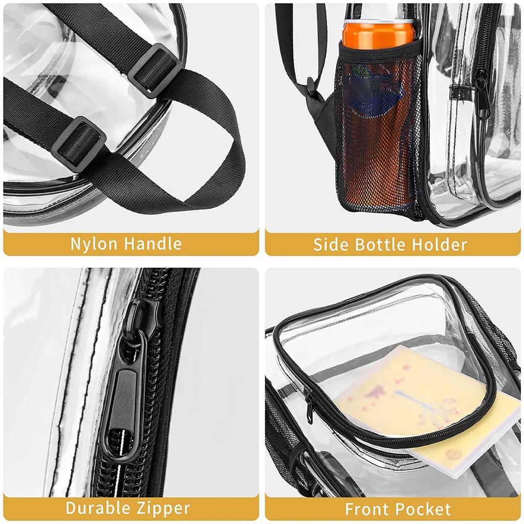 Transparent Backpack Waterproof Outdoor Sports Fitness Knapsack Casual Travel Visible Backpack Large Capacity Shoulders Bag