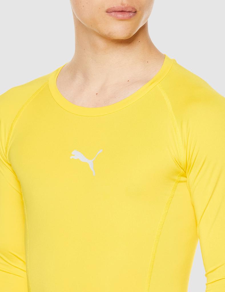Soccer Compression Inner Moisture Absorbent Quick Drying LIGA BASELAYER SS LS 658223 24 Color Cyber Yellow XL [PUMA] T-Shirt Men's Fall/Winter (06)