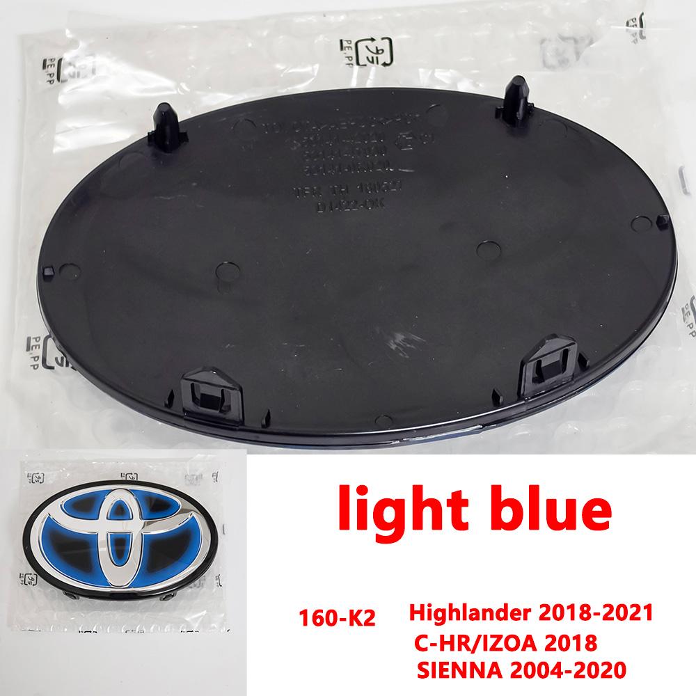 VJN4 For Toyota RAV4 Corolla Camry Land Cruiser Sienna C-HR AVALON Front Grille Hood Badge Replacement Dark Blue Hybrid Logo