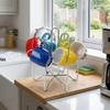 Non Slip Cup Drain Rack Stainless Steel Cup Organizer Drainer Organizer  Drinking Accessory