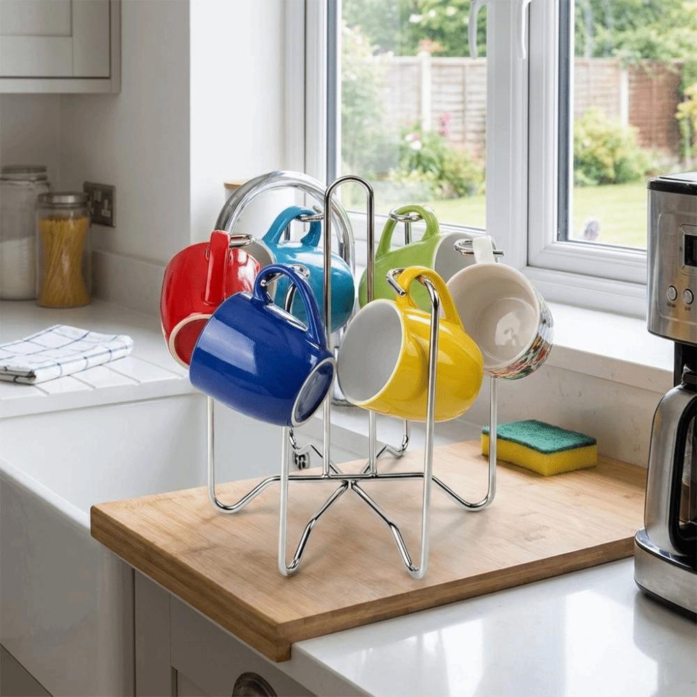 Non Slip Cup Drain Rack Stainless Steel Cup Organizer Drainer Organizer Drinking Accessory