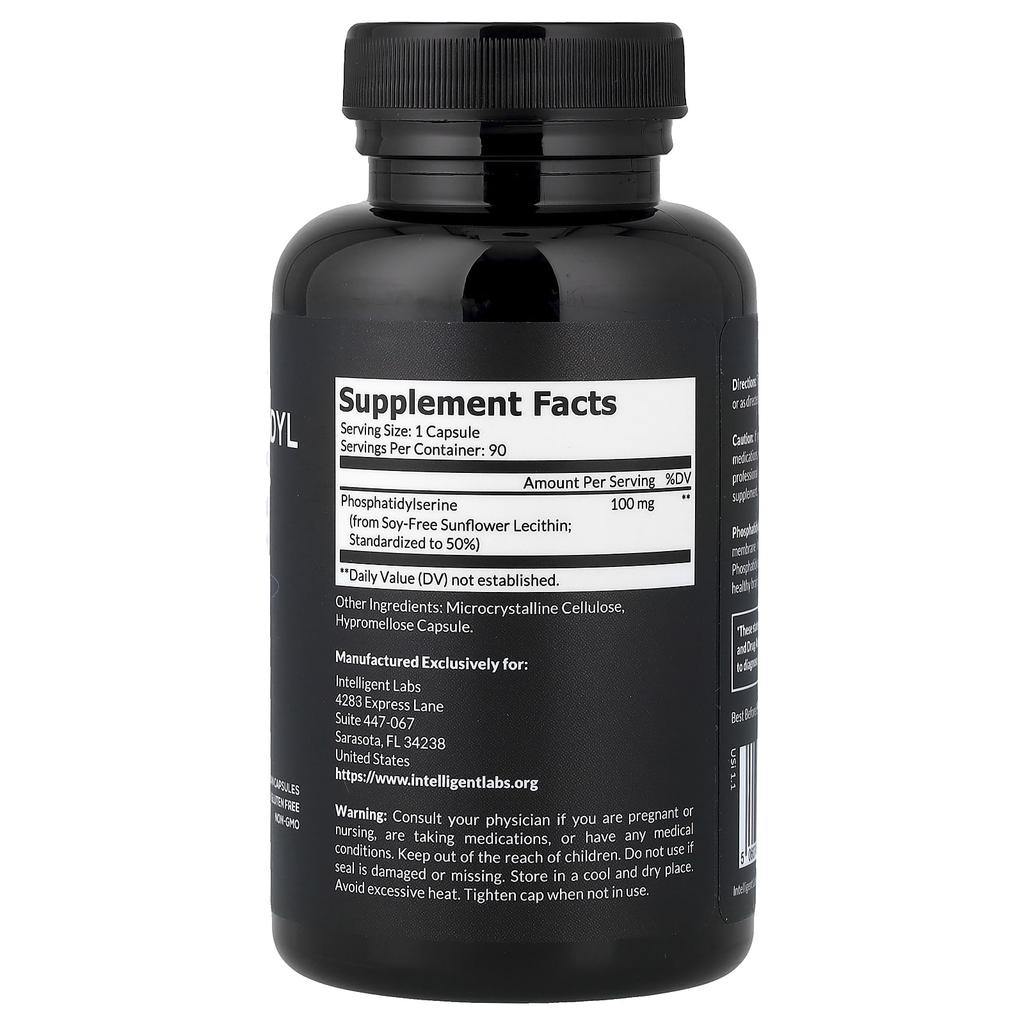 Intelligent Labs, Pure Phosphatidyl Serine, 90 Veggie Capsules (100mg per capsule)